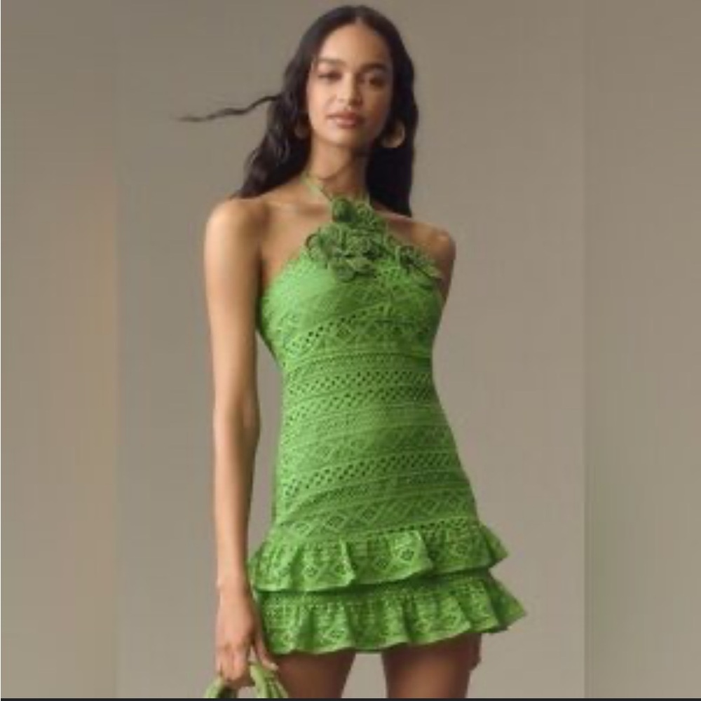 FARM Rio Green Backless Dress